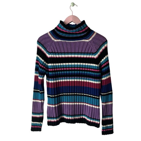 St. John’s Bay Vintage Striped Turtleneck - Picture 1 of 5